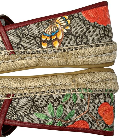 Gucci Pilar Espadrille Flats EU 36.5 US 6.5 GG Supreme Logo St. Tian Slip Ons - Picture 6 of 15